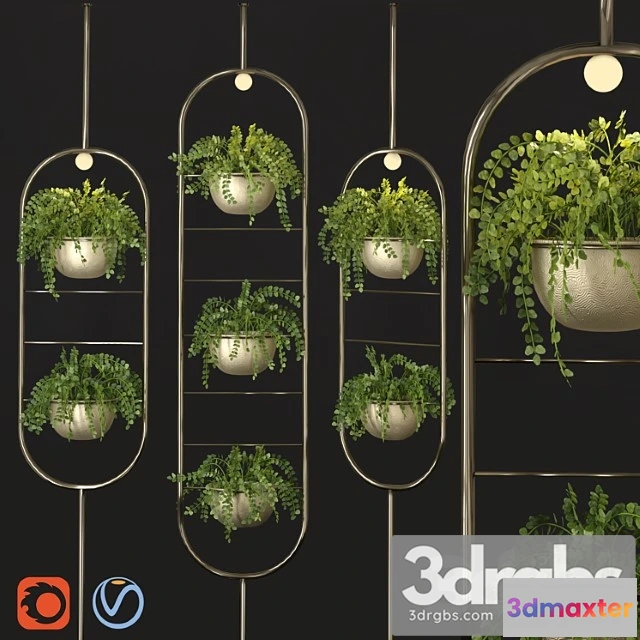 1010362 - Metal Hanging Lamp Indoor Plant Partition