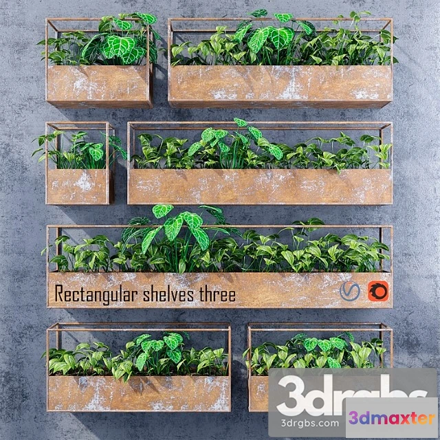 1060600 - Rectangular shelves three