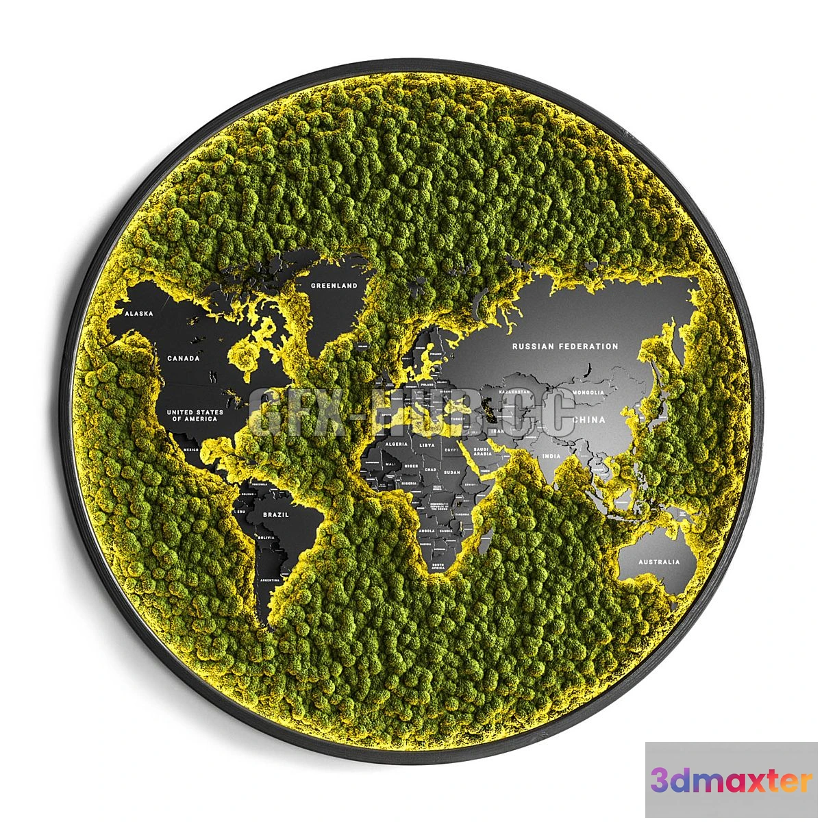 1556767 - Vertical Garden World Map 3D Max