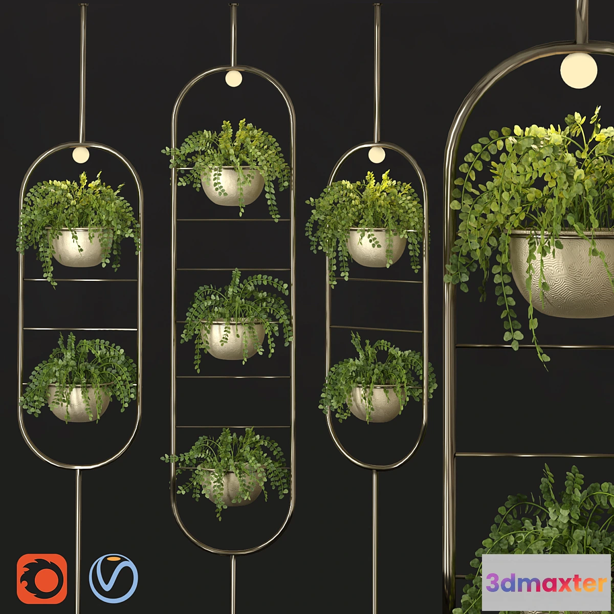 846357 - Metal hanging lamp Indoor Plant partition