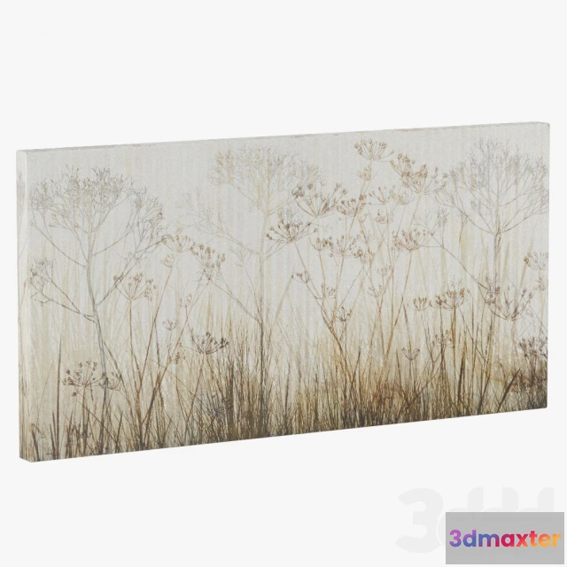 1073082 - ATGR1486 Wildflowers Ivory Painting Print on Canvas - 206639