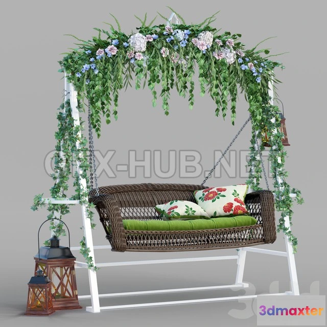 1081652 - Garden swing with flowers - 215209