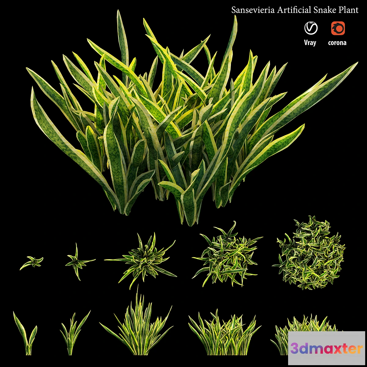 1295849 - Sansevieria artificial snake plant 3D Max