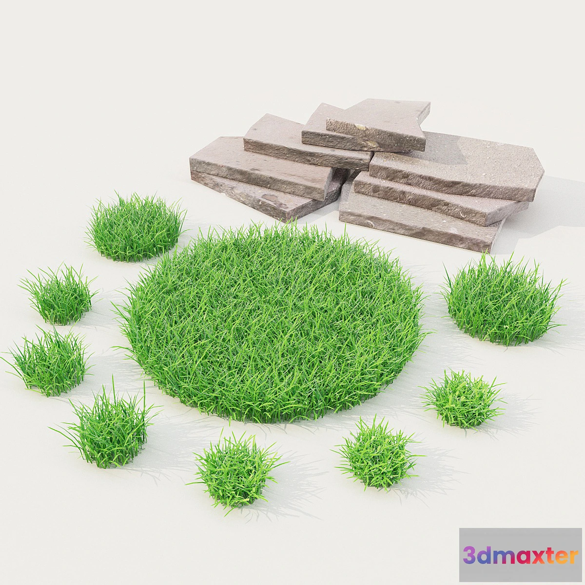 792278 - lawn grass with stones - No.2