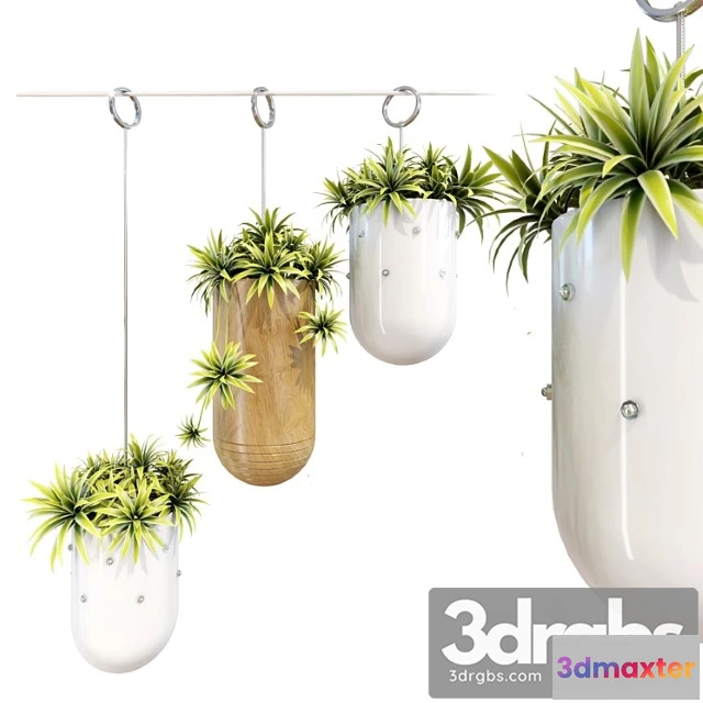 1061612 - Decorative hanging metal planter set