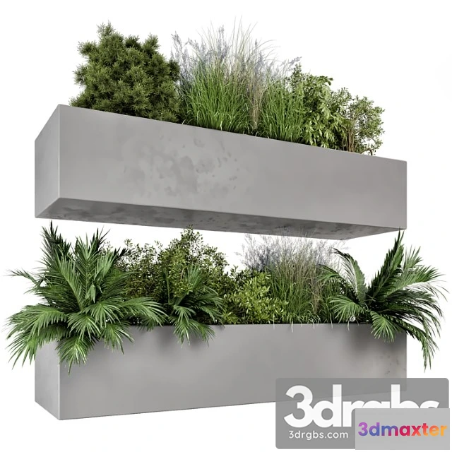 1061784 - Hanging plants set in gray pot - set 717
