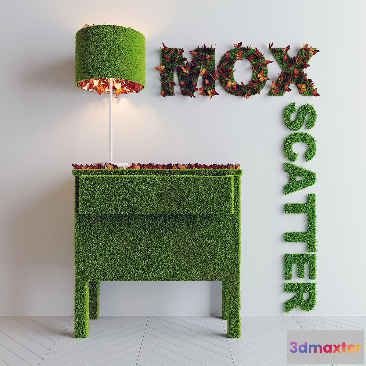 1281102 - Moss and Monarch Butterfly 3D Max