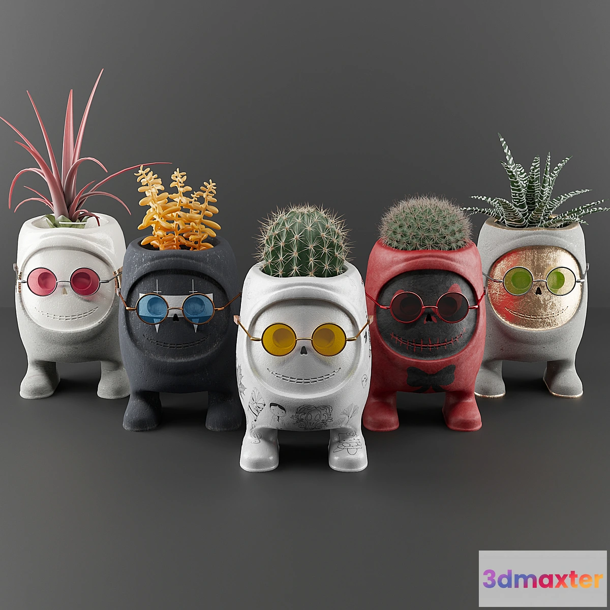 1285238 - Plant pot set 3D Max