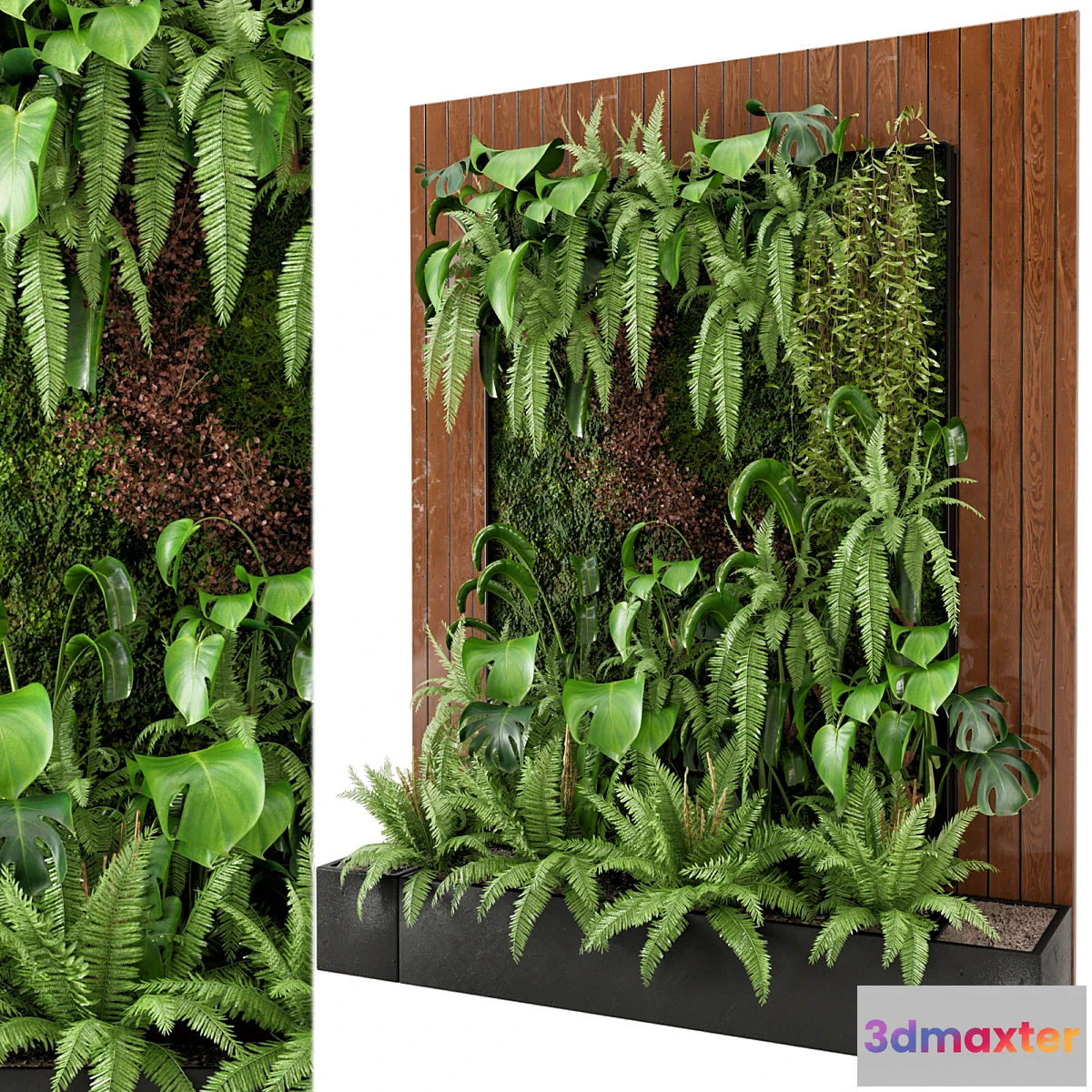1311211 - Indoor Wall Plants in rusty Concrete Pot - Set 22 3D Max