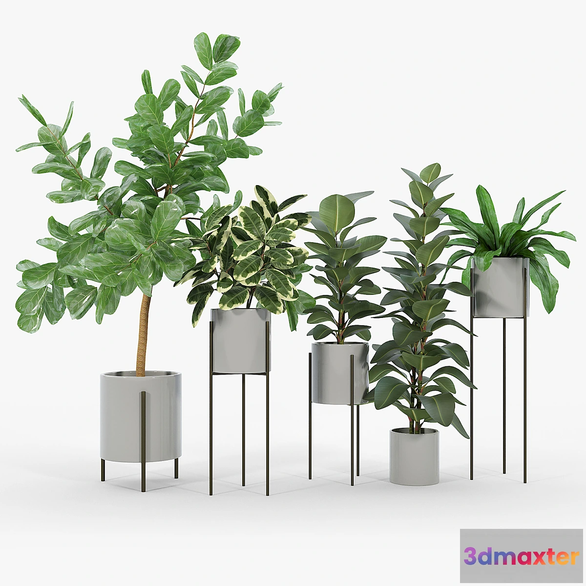 1315480 - Dundee Light Gray Planters with Stands 3D Max