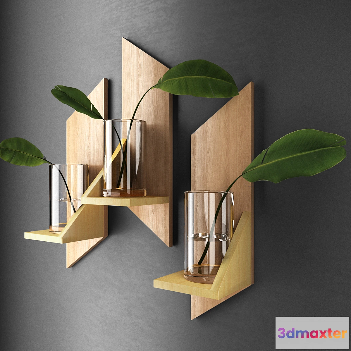 1346667 - Decorative shelves with sheets 3D Max