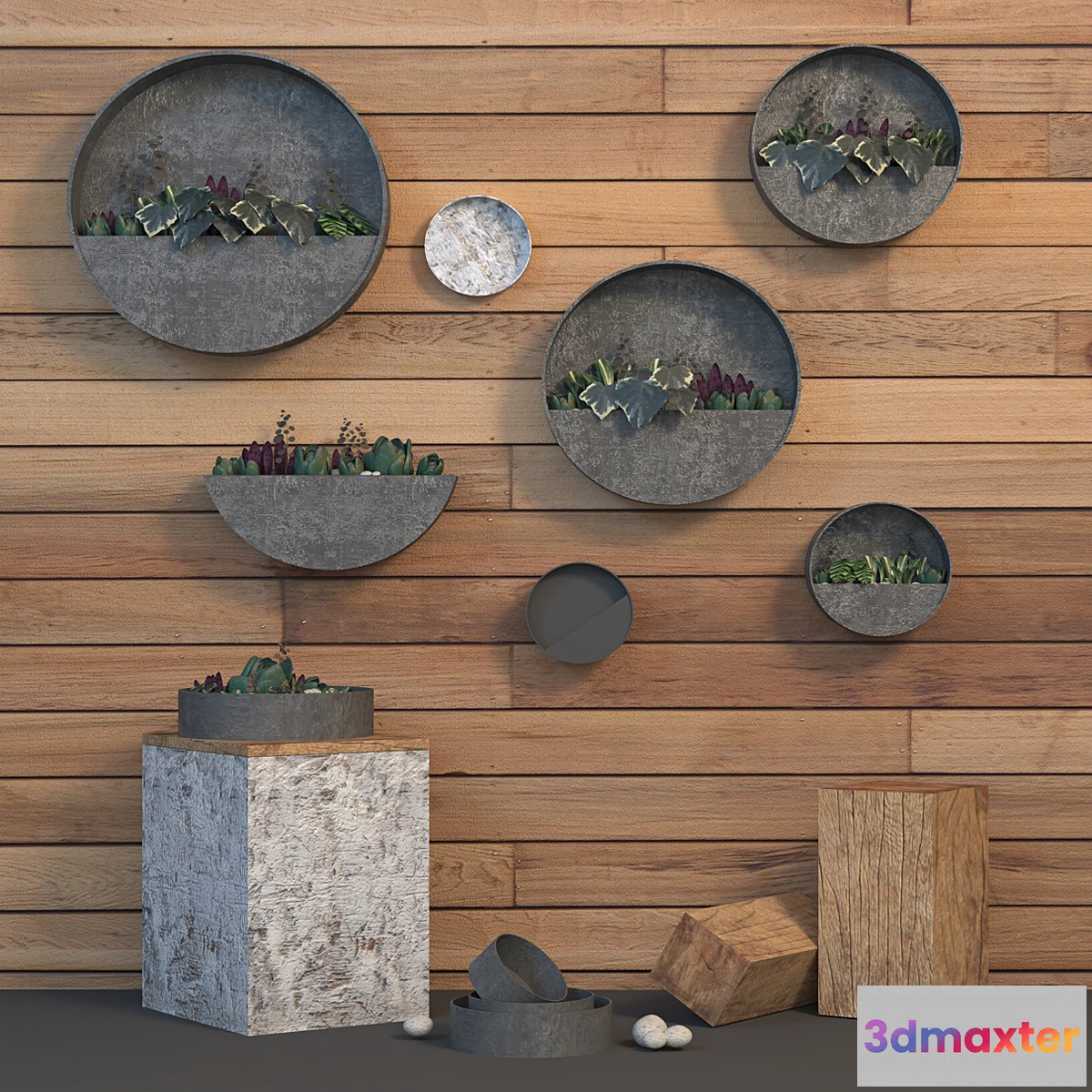 1398348 - set of flowers plants 3D Max