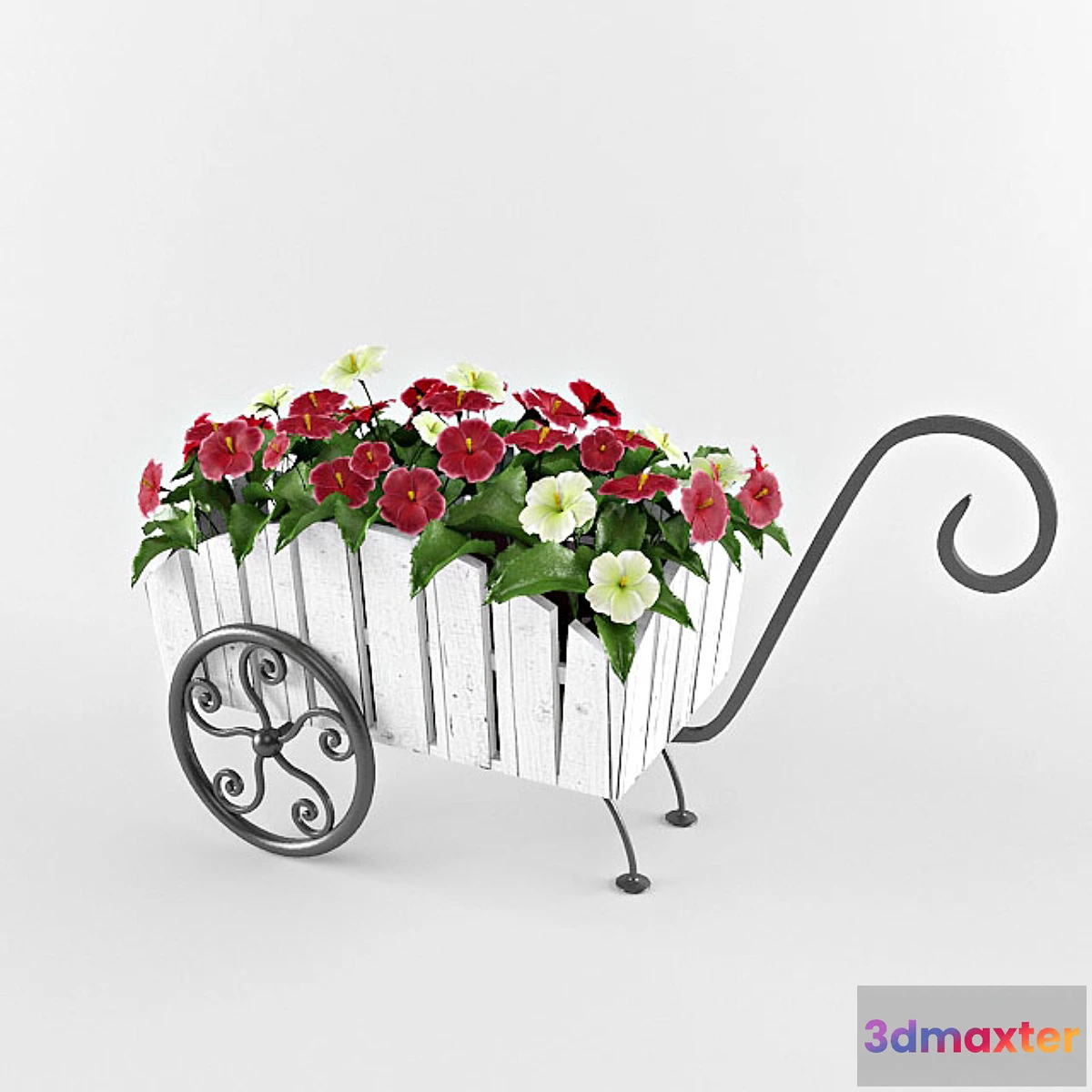 1407052 - flowers in a wheelbarrow 3D Max