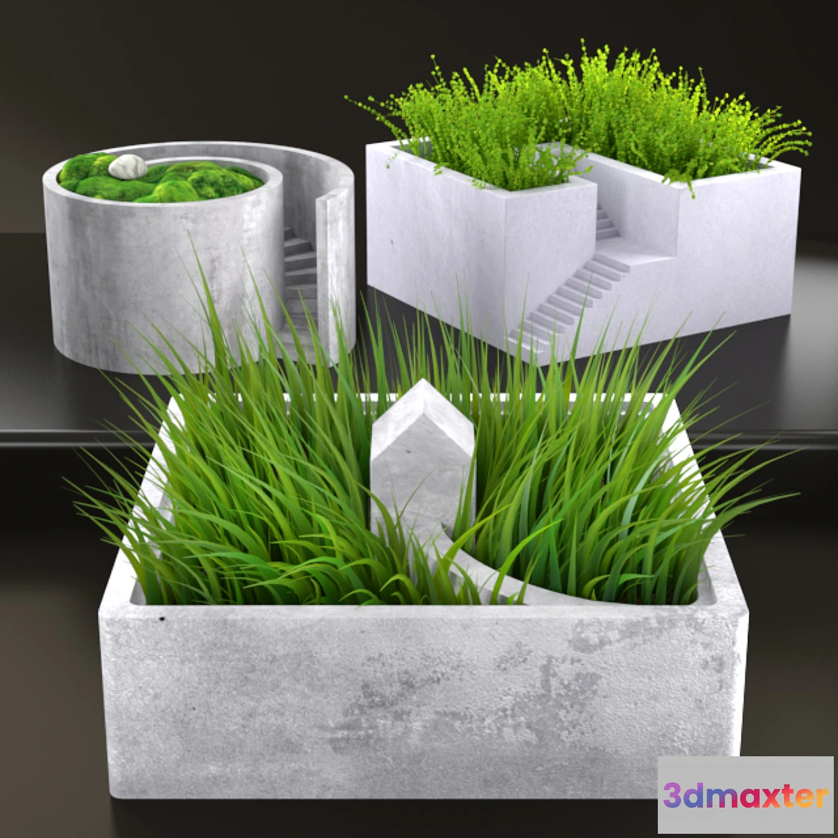 1408378 - Grass in pots 3D Max