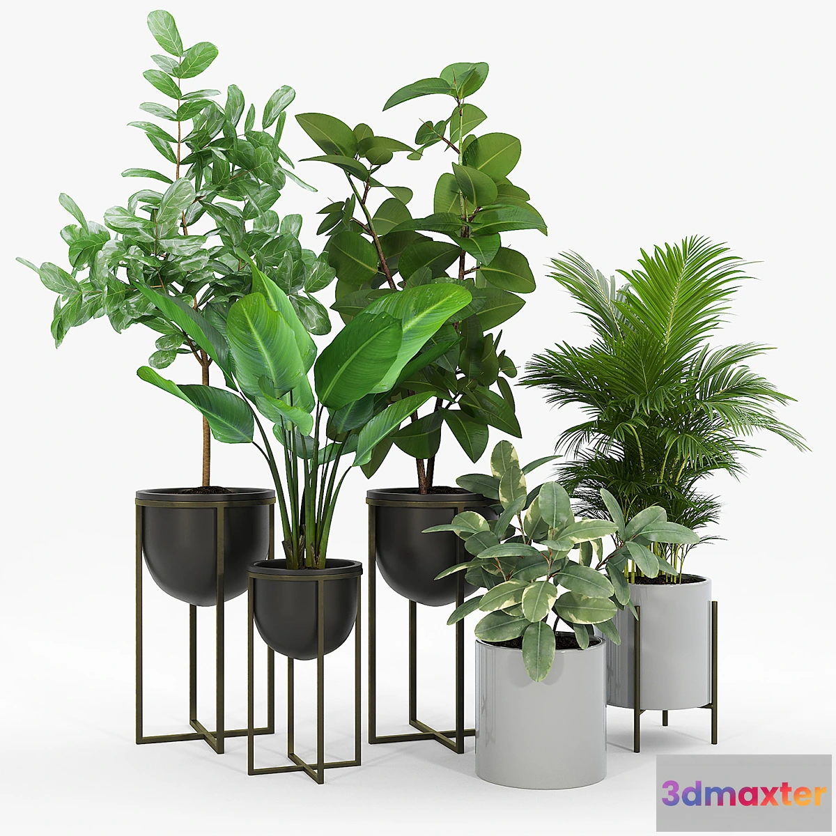 1416856 - Manhart 2-Piece Iron Pot Planter Set 3D Max