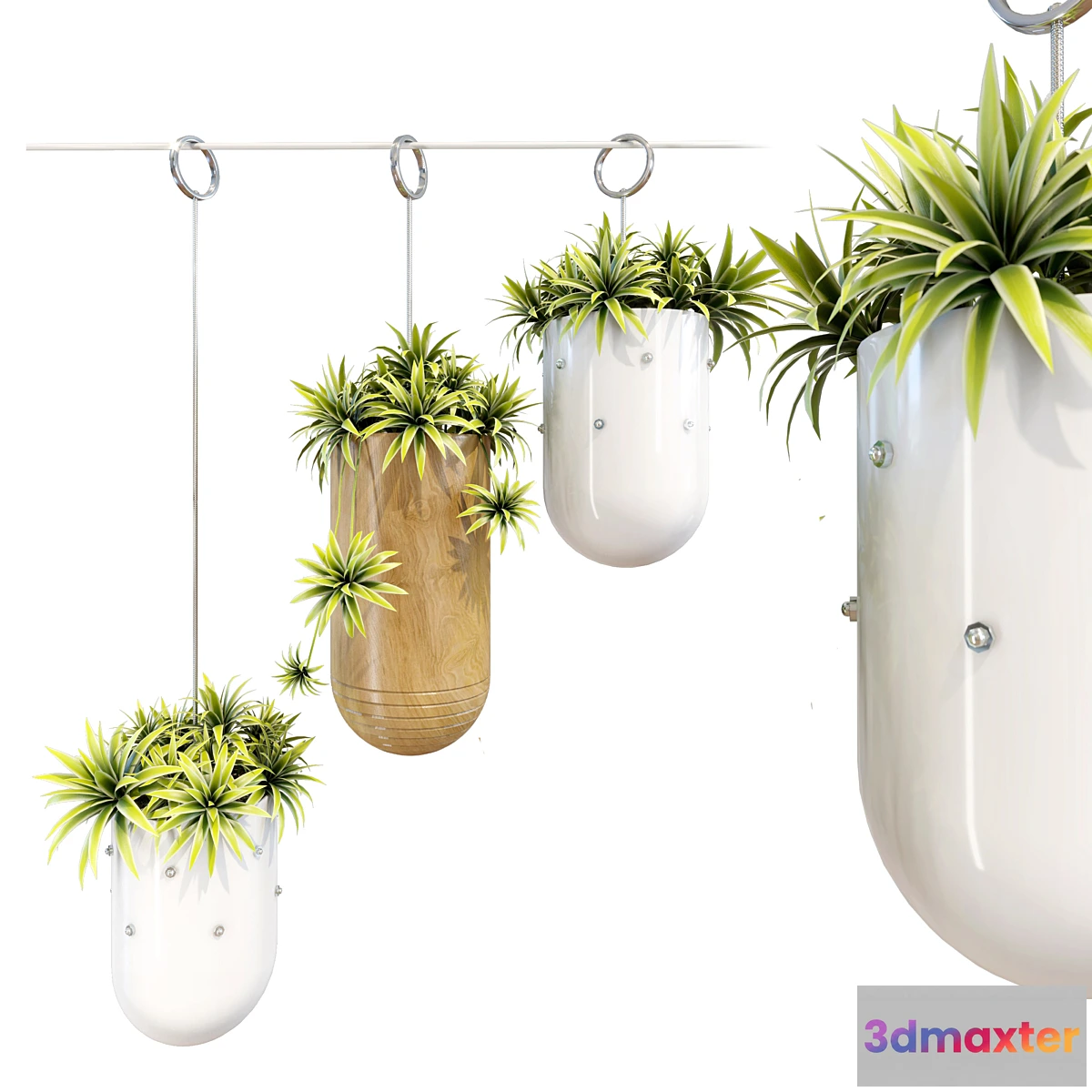 1435238 - Decorative Hanging Metal Planter Set 3D Max
