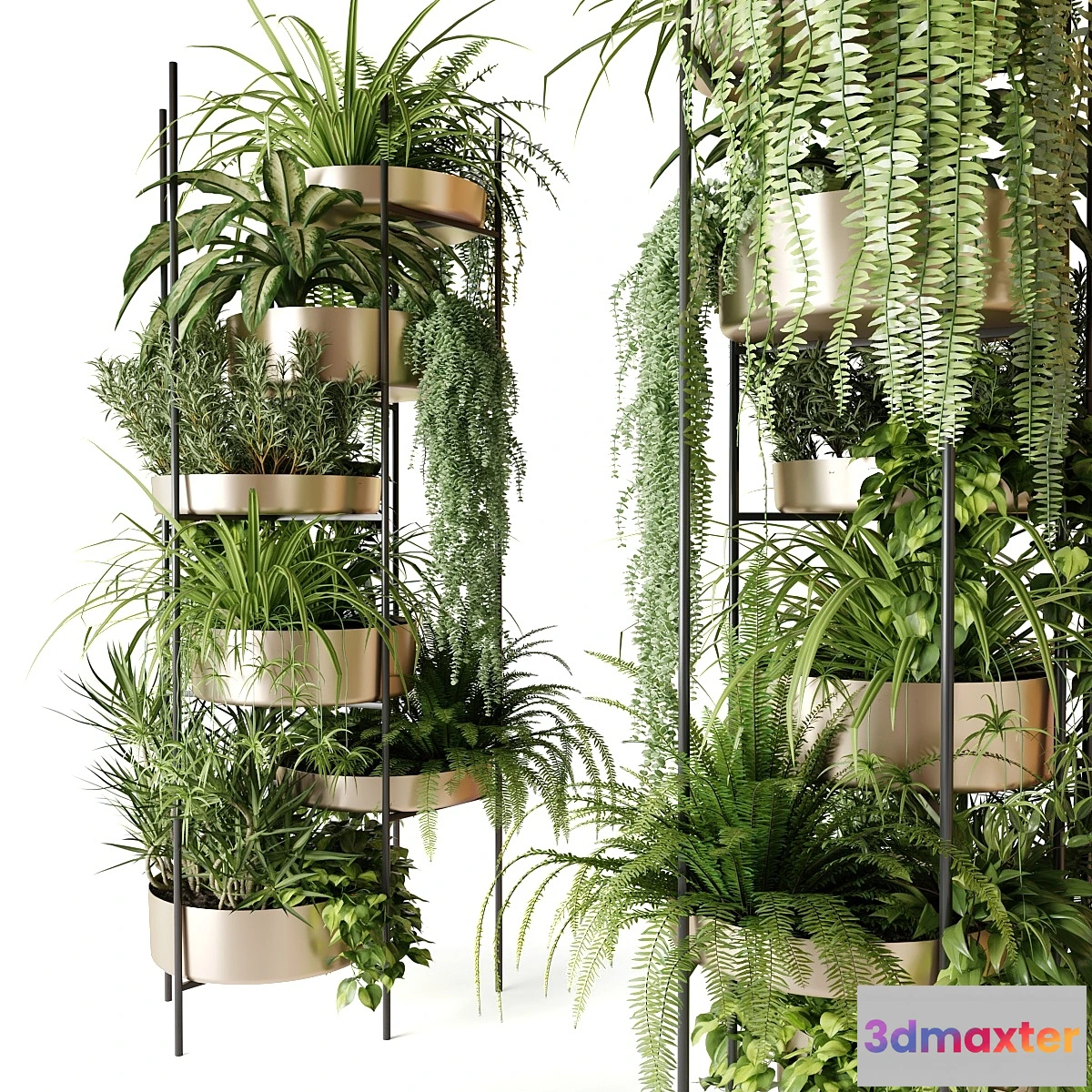 1441262 - Planter bookcase with plants 3D Max