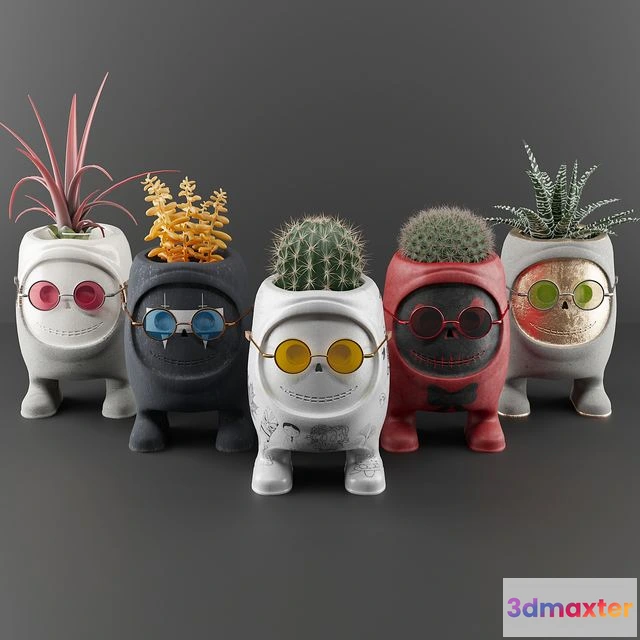 1558609 - Plant pot set 002 3D Max