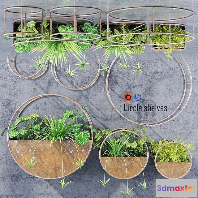 1558719 - Circle shelves plants 3D Max