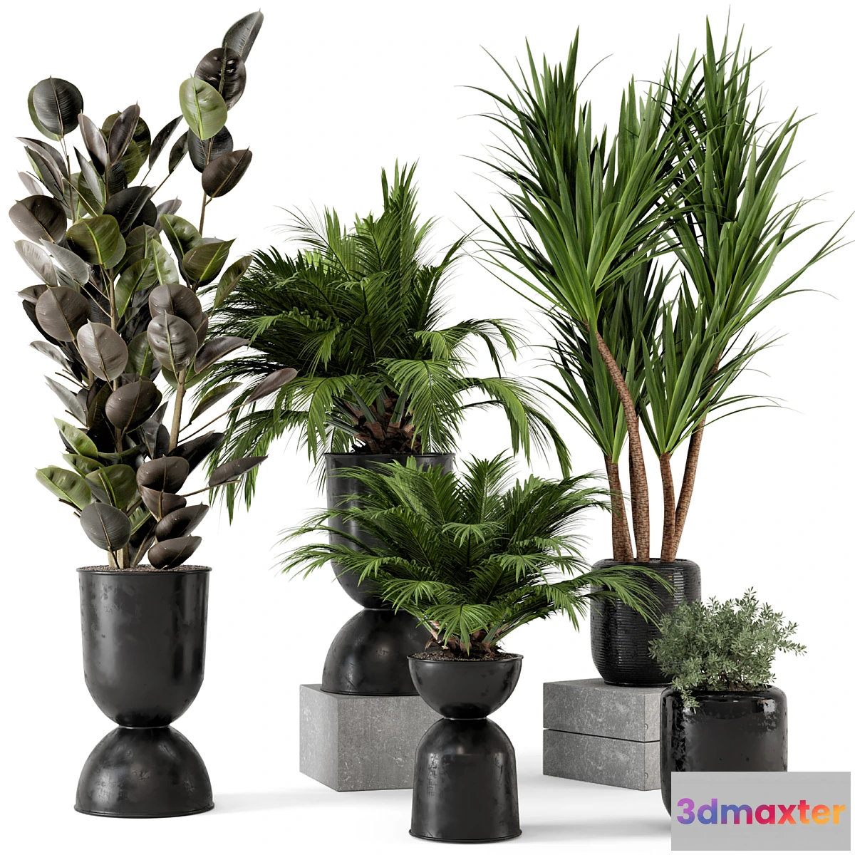 543211 - Indoor Plants in Ferm Living Bau Pot Large - Set 226