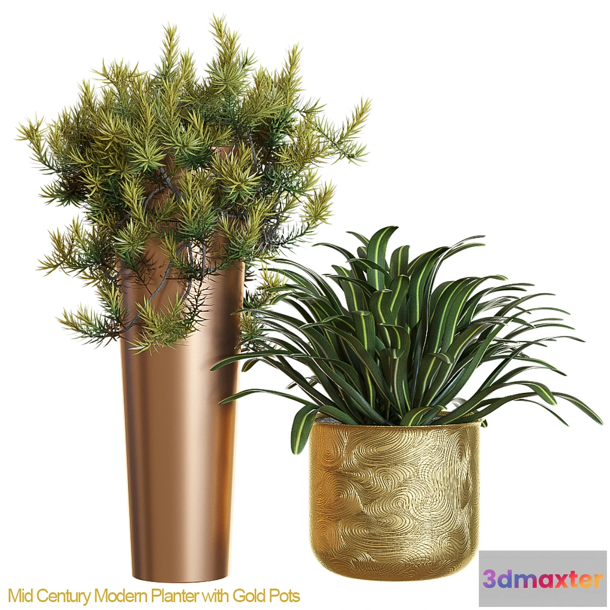 573140 - Mid century modern planter with gold