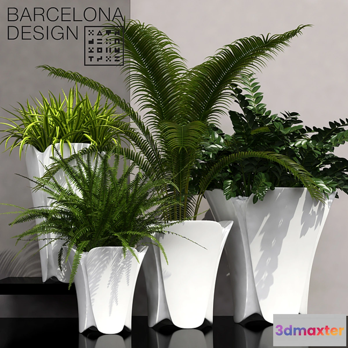 667231 - Barcelona design flowerpots set 02 - No.2