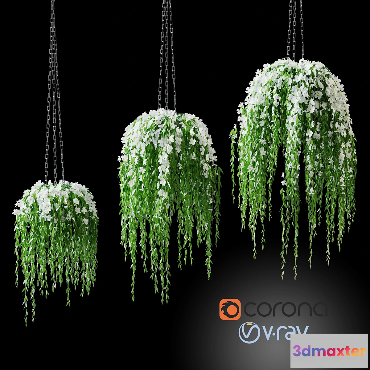 667267 - Flowers in pots on a chain