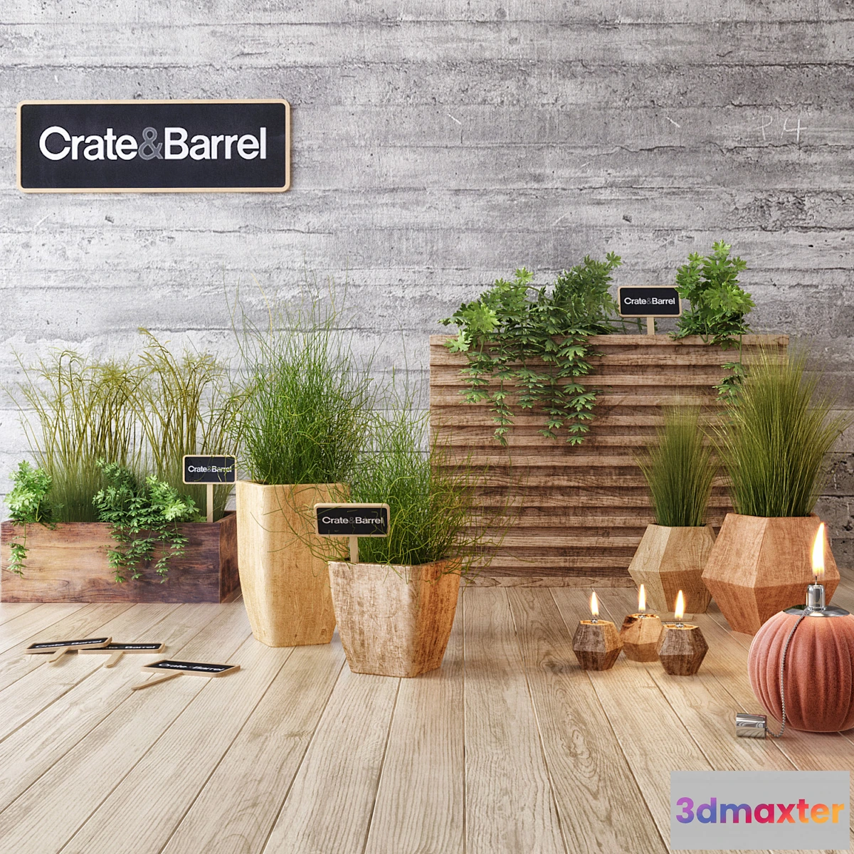 672105 - Crate & Barrel planter set