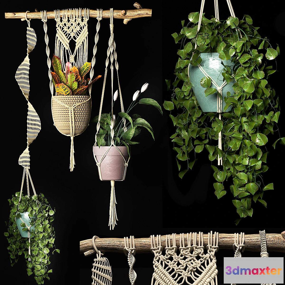 714392 - Decorative set of hanging pots 2 - No.2