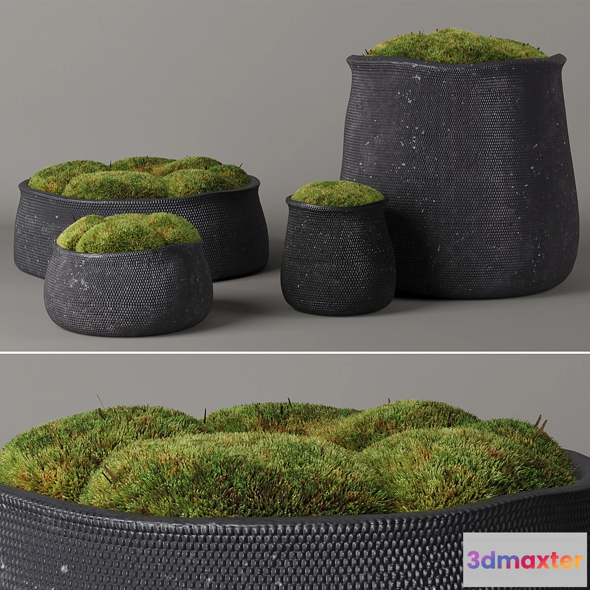 805866 - RH Crosshatch concrete vases - No.2