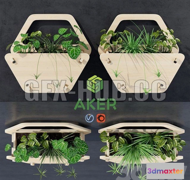 1082772 - Hexagon wall planter - 216329