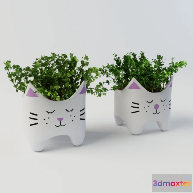 1089032 - Plant with cat vases - 222589