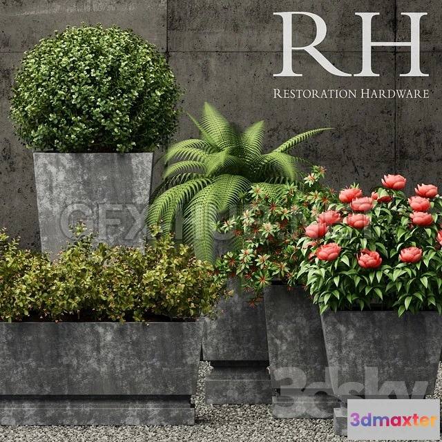 1090184 - Restoration Hardware pedestal sheet metal planters - 223741