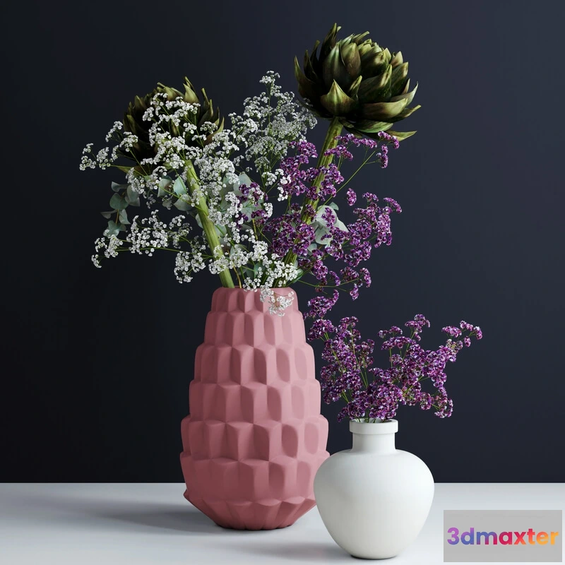 1606610 - decoration - Bouquets in  vases 3D Max