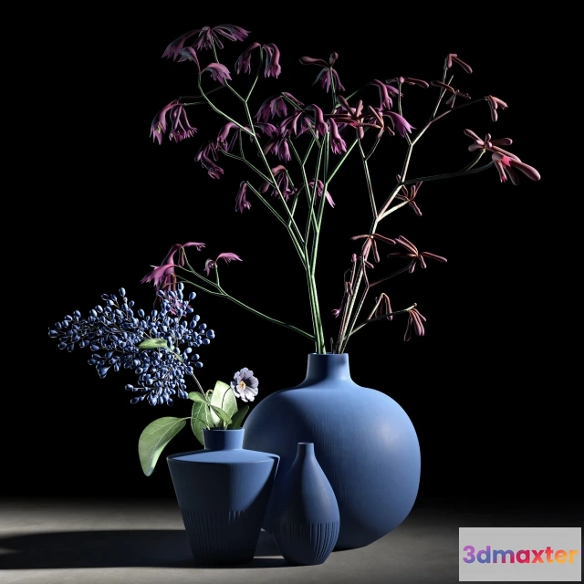 1606896 - decoration - Blue vases set 3D Max
