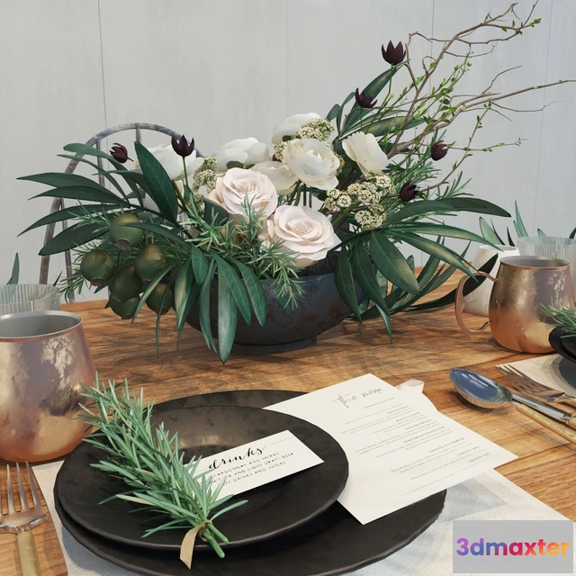 1607056 - decoration - Flowers dish 3D Max