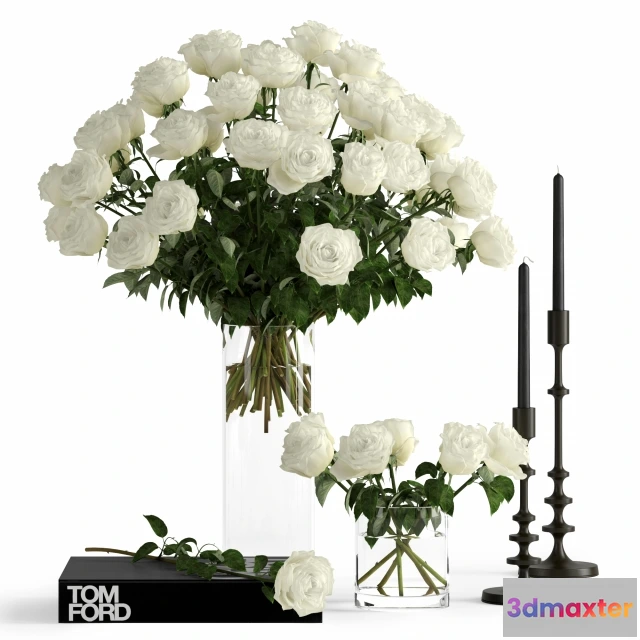 1607468 - decoration - White roses 5 3D Max