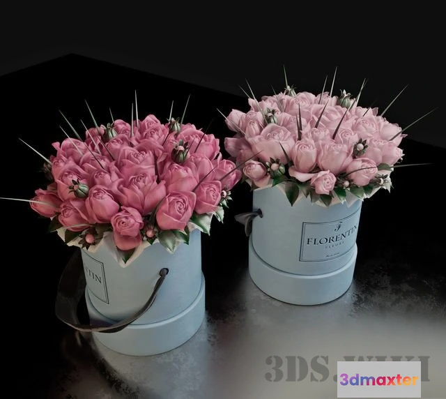 1607682 - decoration - Roses in boxes Florentin 3D Max