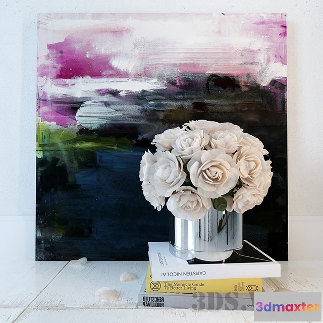 1607804 - decoration - Decorative set with white roses 3D Max