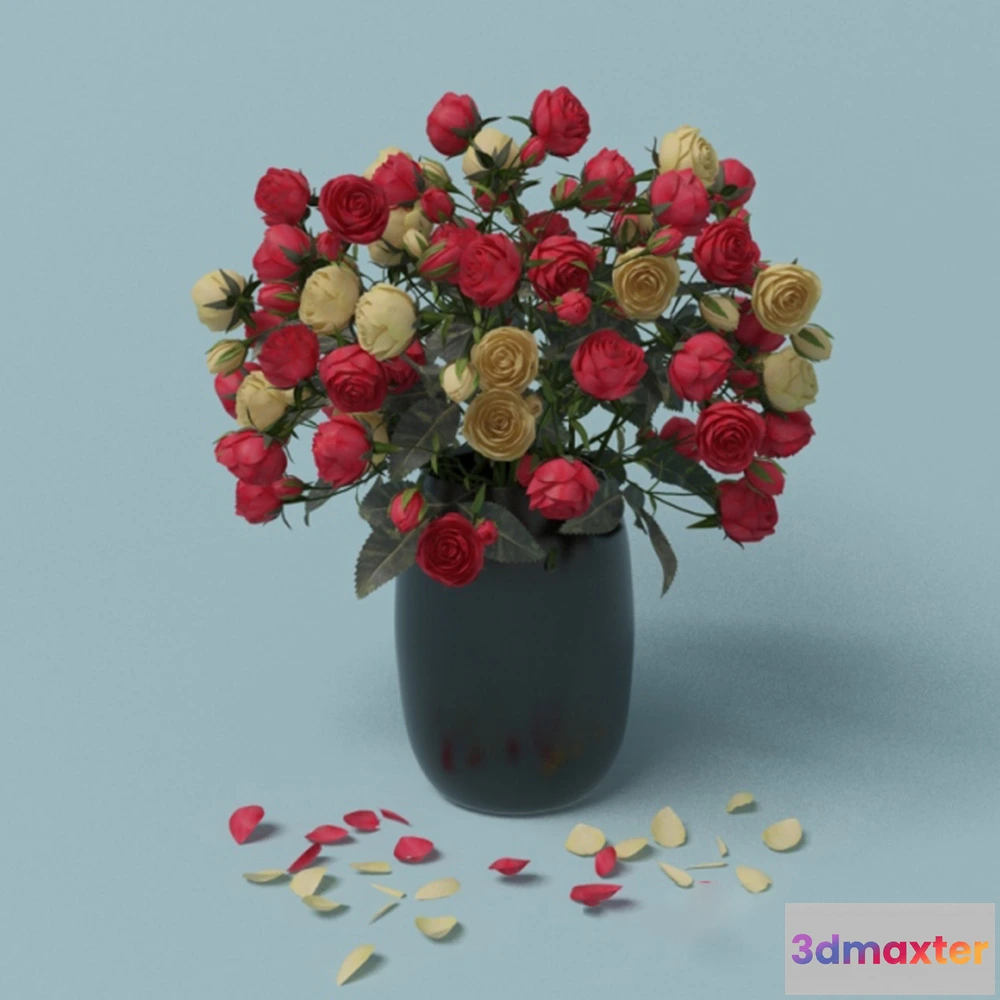 1608074 - decoration - Red and yellow roses 3D Max