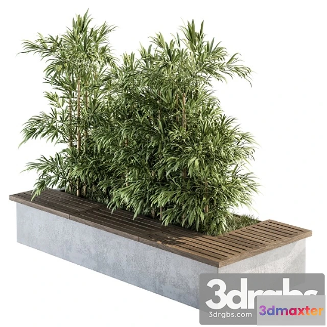 1011452 - Urban Furniture Architecture Bench With Plants Set 11