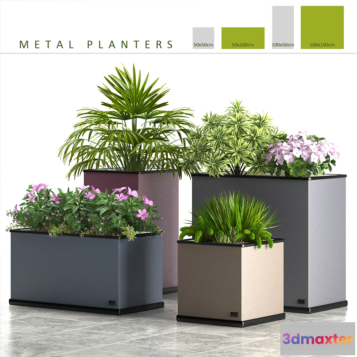 1284472 - PLANTS 58_METAL PLANTERS 3D Max