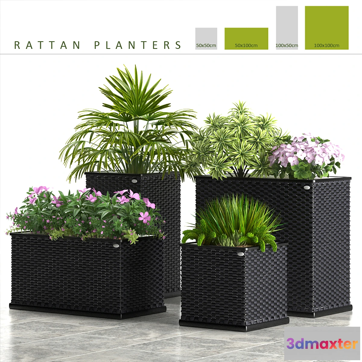1285644 - PLANTS 58_RATTAN PLANTERS 3D Max