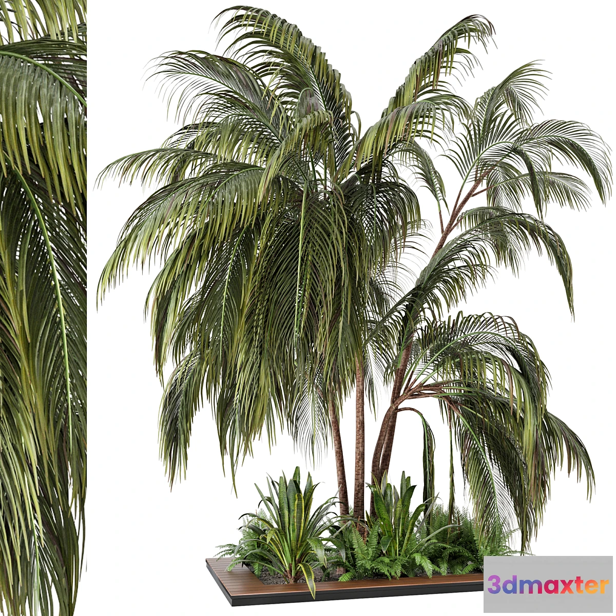 1296544 - Outdoor Garden set bush and Tree - Garden Set 24 3D Max