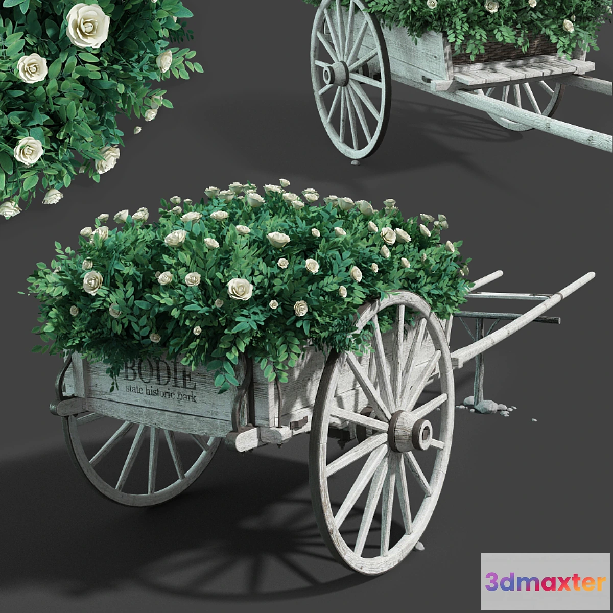 1298502 - Cart with flowers 3D Max