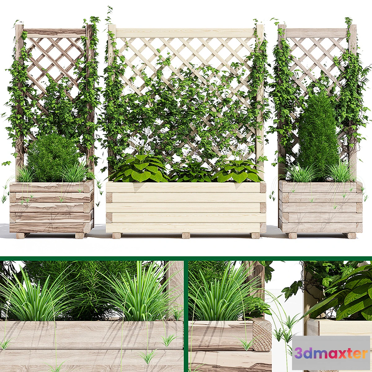 1302428 - Planter with lattice 3D Max