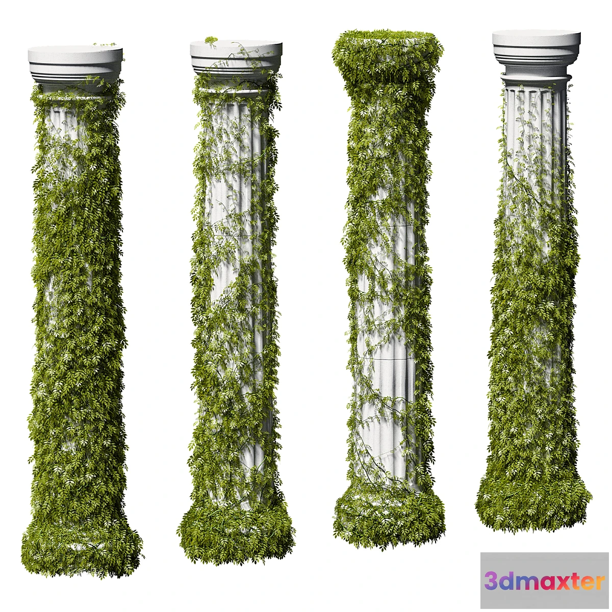 1342214 - Leaves on a Doric column. 4 models 3D Max