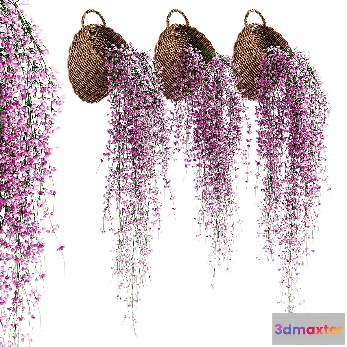 1395776 - Hanging plants in wicker pots v2 3D Max