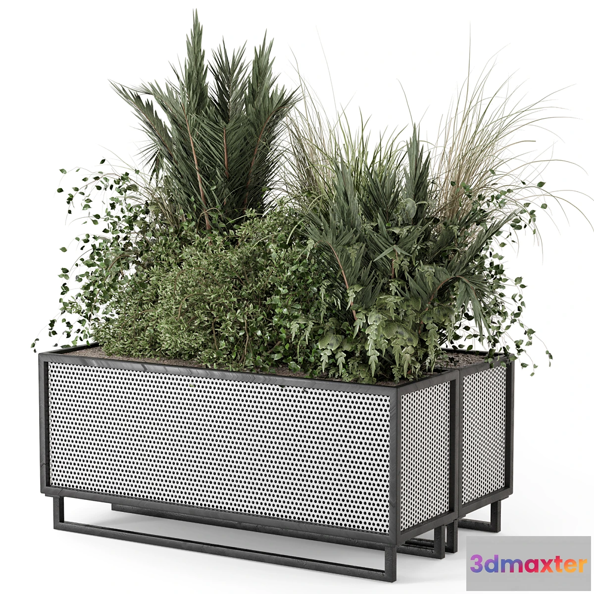 1412880 - Outdoor Plants in Metal Pots - Set 2086 3D Max