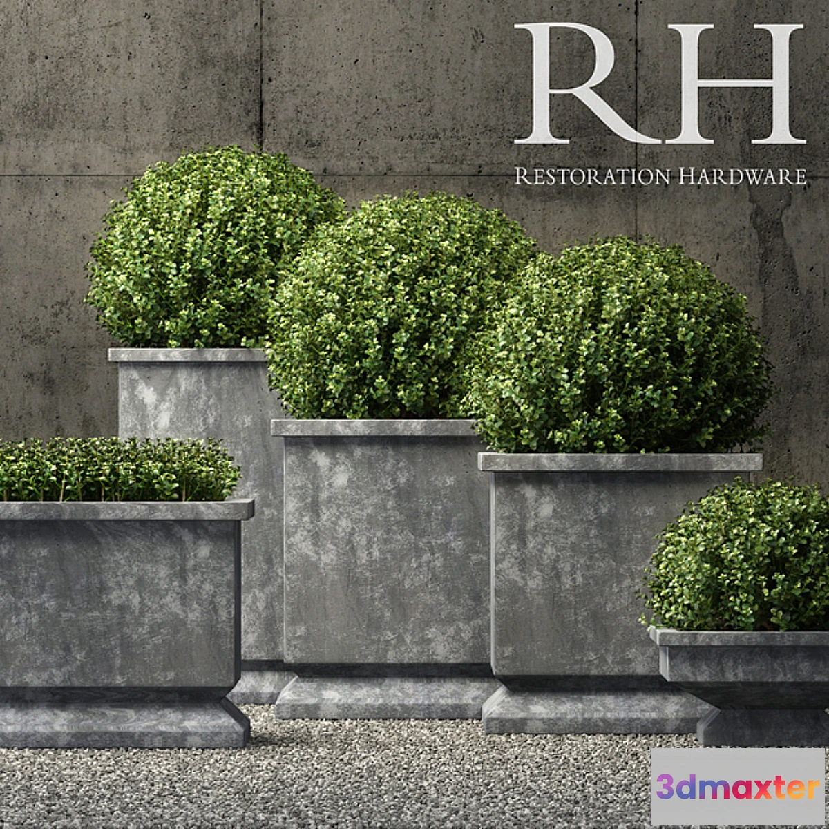 1421220 - estate zinc footed planters 3D Max